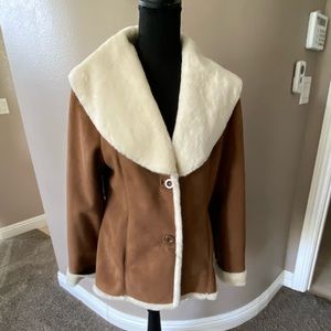 NWOT Marvin Richards Faux Suede/Sherpa Coat